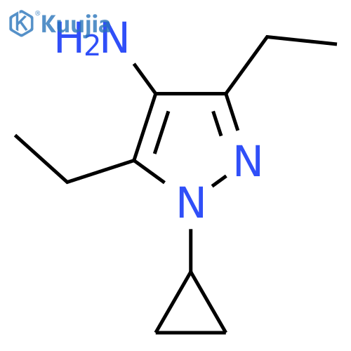 1-cyclopropyl-3,5-diethyl-1H-pyrazol-4-amine structure