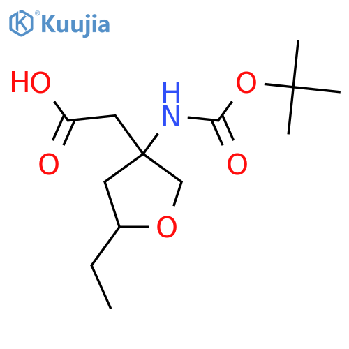 2-(3-{(tert-butoxy)carbonylamino}-5-ethyloxolan-3-yl)acetic acid structure