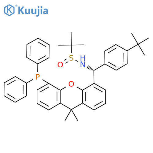 N-[(R)-(4-Tert-butylphenyl)-(5-diphenylphosphanyl-9,9-dimethylxanthen-4-yl)methyl]-2-methylpropane-2-sulfinamide structure
