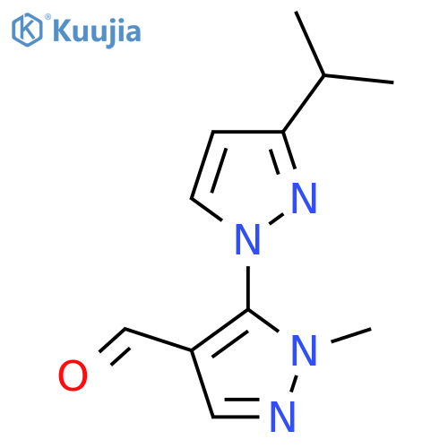 1-methyl-5-3-(propan-2-yl)-1H-pyrazol-1-yl-1H-pyrazole-4-carbaldehyde structure