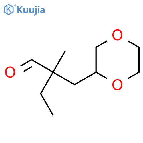 2-(1,4-dioxan-2-yl)methyl-2-methylbutanal structure