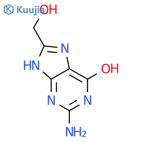 6H-Purin-6-one,2-amino-1,9-dihydro-8-(hydroxymethyl)- structure