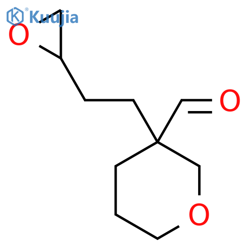 3-2-(oxiran-2-yl)ethyloxane-3-carbaldehyde structure