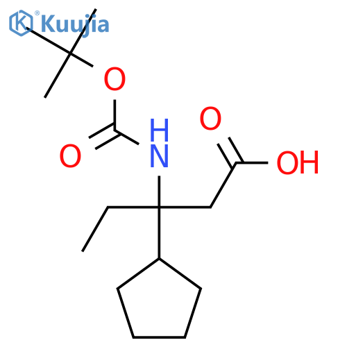 3-{(tert-butoxy)carbonylamino}-3-cyclopentylpentanoic acid structure
