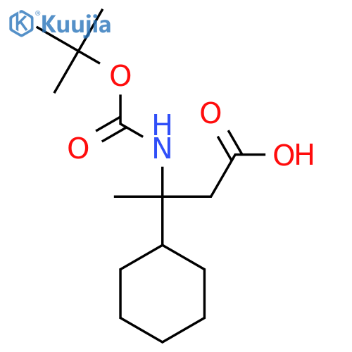 3-{(tert-butoxy)carbonylamino}-3-cyclohexylbutanoic acid structure