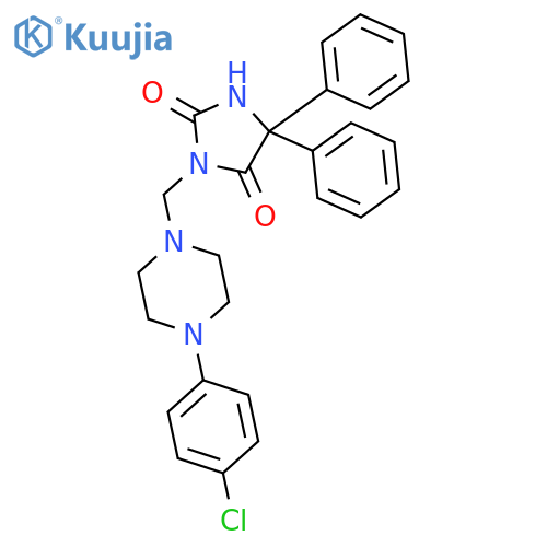 3-{[4-(4-chlorophenyl)piperazin-1-yl]methyl}-5,5-diphenylimidazolidine-2,4-dione structure