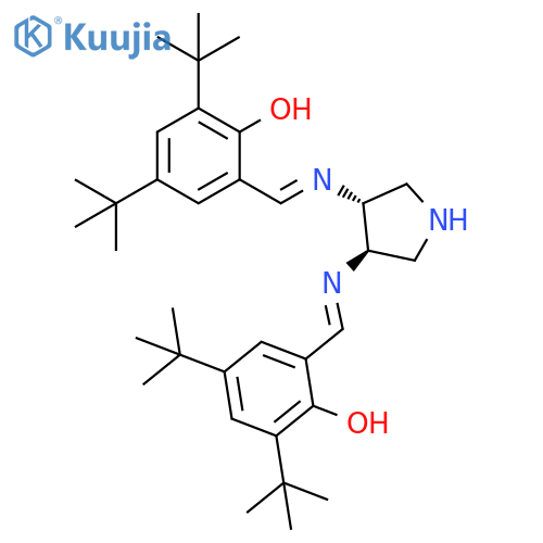Phenol, 2,2'-[(3R,4R)-3,4-pyrrolidinediylbis[(E)-nitrilomethylidyne]]bis[4,6-bis-(1,1-dimethylethyl)- structure