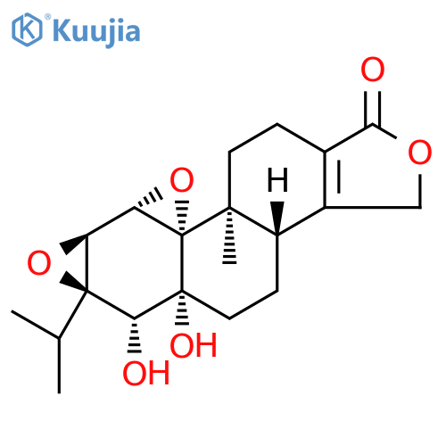 1H-Bisoxireno[4b,5:6,7]phenanthro[1,2-c]furan-1-one, 3,3b,4,5,5a,6,6a,7a,7b,8b,9,10-dodecahydro-5a,6-dihydroxy-8b-methyl-6a-(1-methylethyl)-, (3bS,5aR,6S,6aR,7aS,7bS,8aS,8bS)- structure
