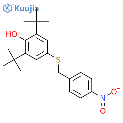 Phenol, 2,6-bis(1,1-dimethylethyl)-4-[[(4-nitrophenyl)methyl]thio]- structure