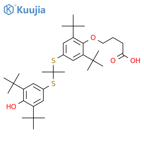 Butanoic acid,4-[4-[[1-[[3,5-bis(1,1-dimethylethyl)-4-hydroxyphenyl]thio]-1-methylethyl]thio]-2,6-bis(1,1-dimethylethyl)phenoxy]- structure