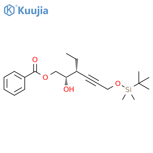 4-Hexyne-1,2-diol, 6-[[(1,1-dimethylethyl)dimethylsilyl]oxy]-3-ethyl-, 1-benzoate, (2S,3R)- structure