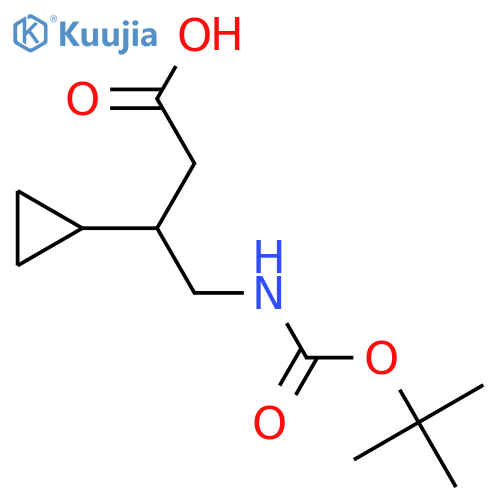 4-{(tert-butoxy)carbonylamino}-3-cyclopropylbutanoic acid structure