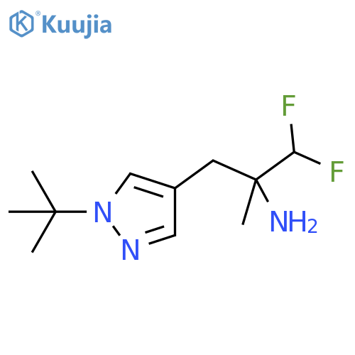3-(1-tert-butyl-1H-pyrazol-4-yl)-1,1-difluoro-2-methylpropan-2-amine structure