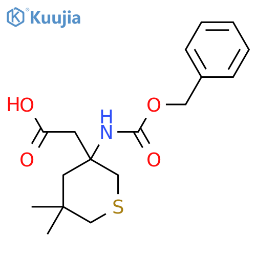 2-(3-{(benzyloxy)carbonylamino}-5,5-dimethylthian-3-yl)acetic acid structure
