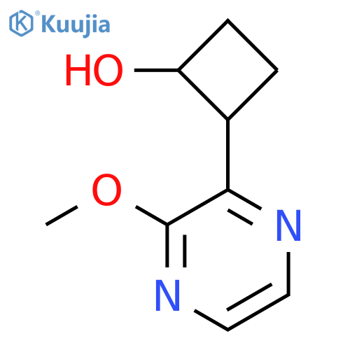 2-(3-methoxypyrazin-2-yl)cyclobutan-1-ol structure