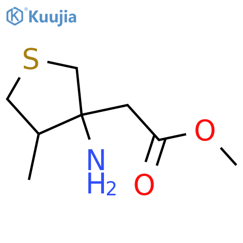 methyl 2-(3-amino-4-methylthiolan-3-yl)acetate structure