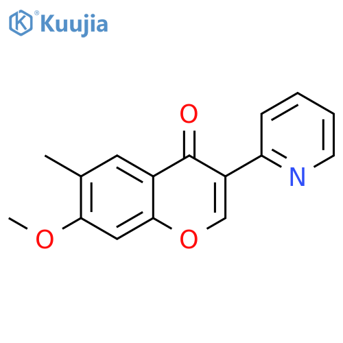 4H-1-Benzopyran-4-one, 7-methoxy-6-methyl-3-(2-pyridinyl)- structure