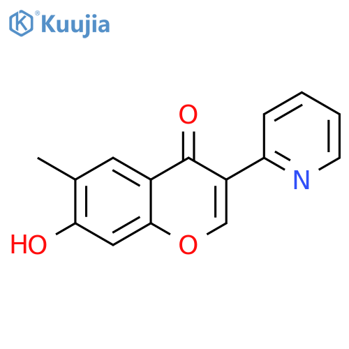 4H-1-Benzopyran-4-one, 7-hydroxy-6-methyl-3-(2-pyridinyl)- structure