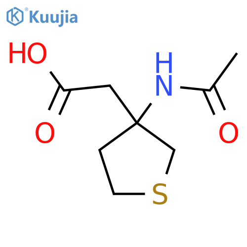 2-(3-acetamidothiolan-3-yl)acetic acid structure
