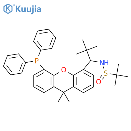 N-[1-(5-Diphenylphosphanyl-9,9-dimethylxanthen-4-yl)-2,2-dimethylpropyl]-2-methylpropane-2-sulfinamide structure