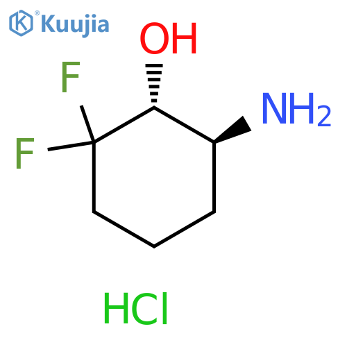 Cyclohexanol, 6-amino-2,2-difluoro-, hydrochloride (1:1), (1R,6S)-rel- structure