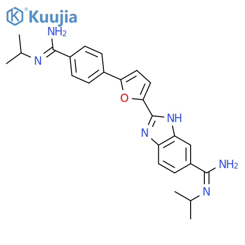 N'-(propan-2-yl)-2-(5-{4-[N'-(propan-2-yl)carbamimidoyl]phenyl}furan-2-yl)-1H-benzimidazole-6-carboximidamide structure