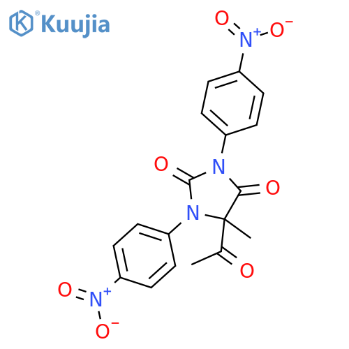 5-acetyl-5-methyl-1,3-bis(4-nitrophenyl)imidazolidine-2,4-dione structure