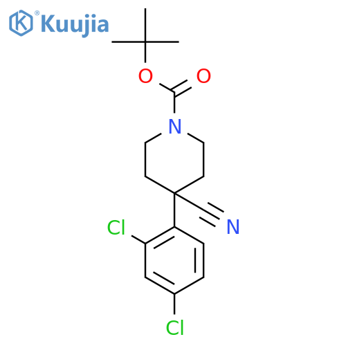 1-Boc-4-cyano-4-(2,4-dichlorophenyl)-piperidine structure