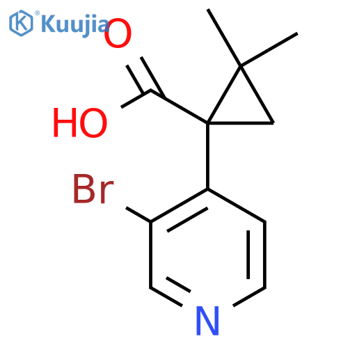 1-(3-bromopyridin-4-yl)-2,2-dimethylcyclopropane-1-carboxylic acid structure