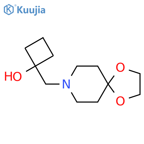 1-({1,4-Dioxa-8-azaspiro[4.5]decan-8-yl}methyl)cyclobutan-1-ol structure