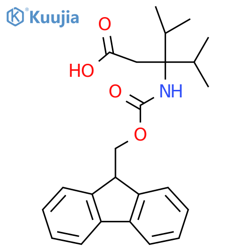 3-({(9H-fluoren-9-yl)methoxycarbonyl}amino)-4-methyl-3-(propan-2-yl)pentanoic acid structure