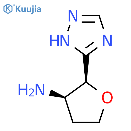 rac-(2R,3S)-2-(1H-1,2,4-triazol-5-yl)oxolan-3-amine structure