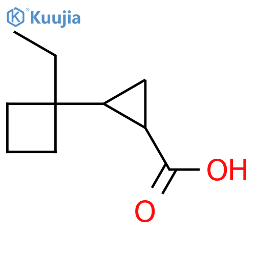 2-(1-ethylcyclobutyl)cyclopropane-1-carboxylic acid structure