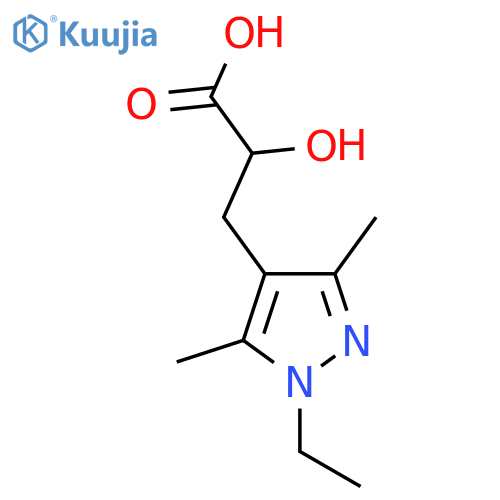 3-(1-ethyl-3,5-dimethyl-1H-pyrazol-4-yl)-2-hydroxypropanoic acid structure