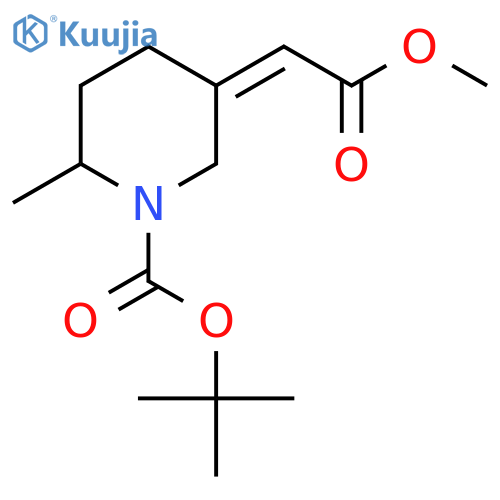 tert-butyl (5Z)-5-(2-methoxy-2-oxoethylidene)-2-methylpiperidine-1-carboxylate structure