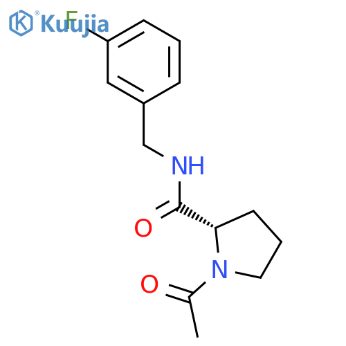 2-Pyrrolidinecarboxamide, 1-acetyl-N-[(3-fluorophenyl)methyl]-, (2S)- structure