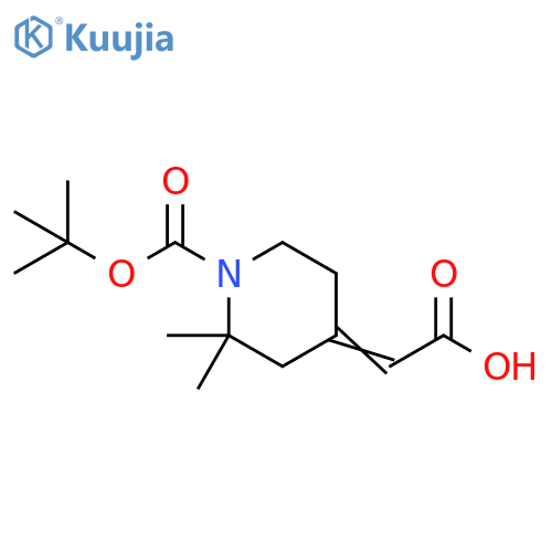 2-(1-tert-butoxycarbonyl-2,2-dimethyl-4-piperidylidene)acetic acid structure