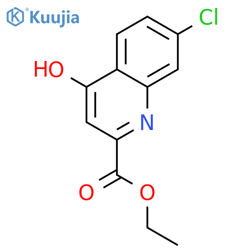 2-Quinolinecarboxylic acid, 7-chloro-4-hydroxy-, ethyl ester structure