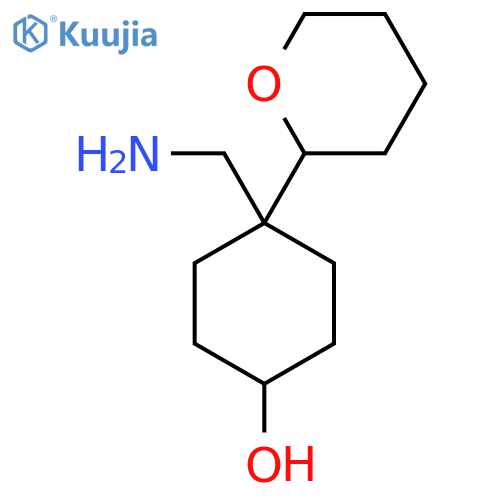 4-(aminomethyl)-4-(oxan-2-yl)cyclohexan-1-ol structure