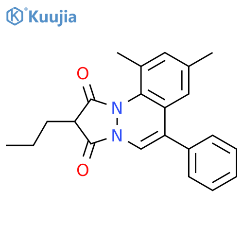 1H-Pyrazolo[1,2-a]cinnoline-1,3(2H)-dione, 8,10-dimethyl-6-phenyl-2-propyl- structure