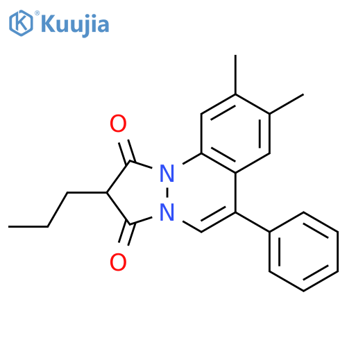 1H-Pyrazolo[1,2-a]cinnoline-1,3(2H)-dione, 8,9-dimethyl-6-phenyl-2-propyl- structure