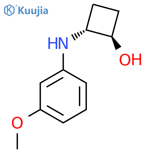 trans-2-[(3-Methoxyphenyl)amino]cyclobutan-1-ol structure