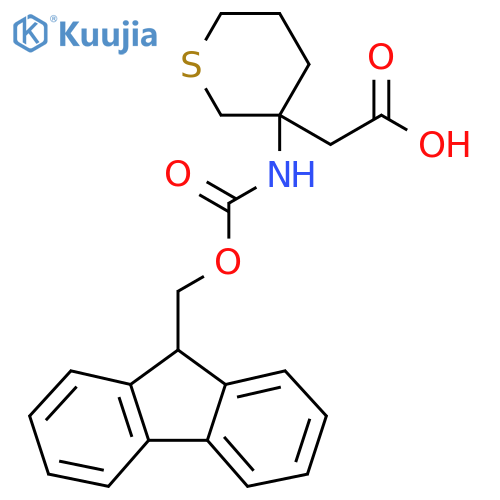 2-3-({(9H-fluoren-9-yl)methoxycarbonyl}amino)thian-3-ylacetic acid structure