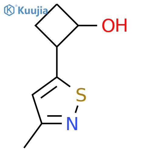 2-(3-methyl-1,2-thiazol-5-yl)cyclobutan-1-ol structure