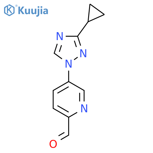 5-(3-cyclopropyl-1H-1,2,4-triazol-1-yl)pyridine-2-carbaldehyde structure