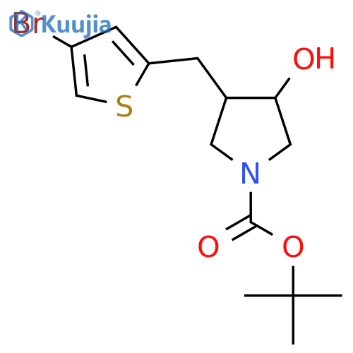 tert-butyl 3-(4-bromothiophen-2-yl)methyl-4-hydroxypyrrolidine-1-carboxylate structure