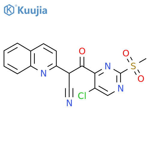 3-(5-Chloro-2-methanesulfonylpyrimidin-4-yl)-3-oxo-2-(quinolin-2-yl)propanenitrile structure