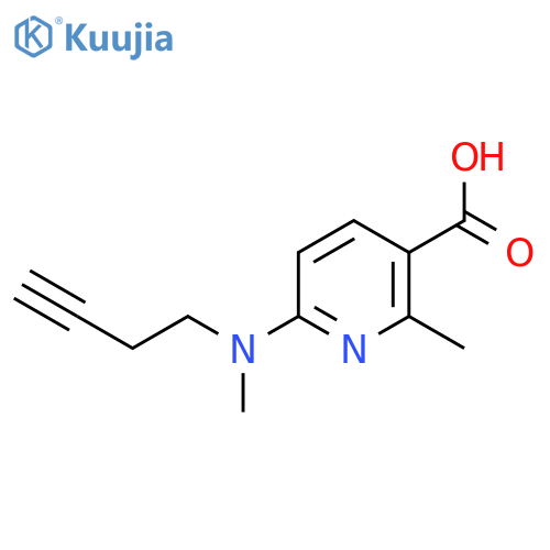 6-(but-3-yn-1-yl)(methyl)amino-2-methylpyridine-3-carboxylic acid structure