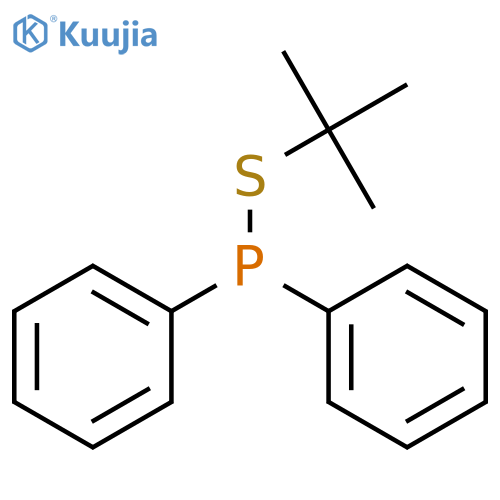 Phosphinothious acid, diphenyl-, 1,1-dimethylethyl ester structure