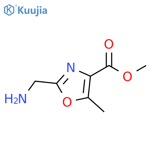 4-Oxazolecarboxylicacid, 2-(aminomethyl)-5-methyl-, methyl ester structure